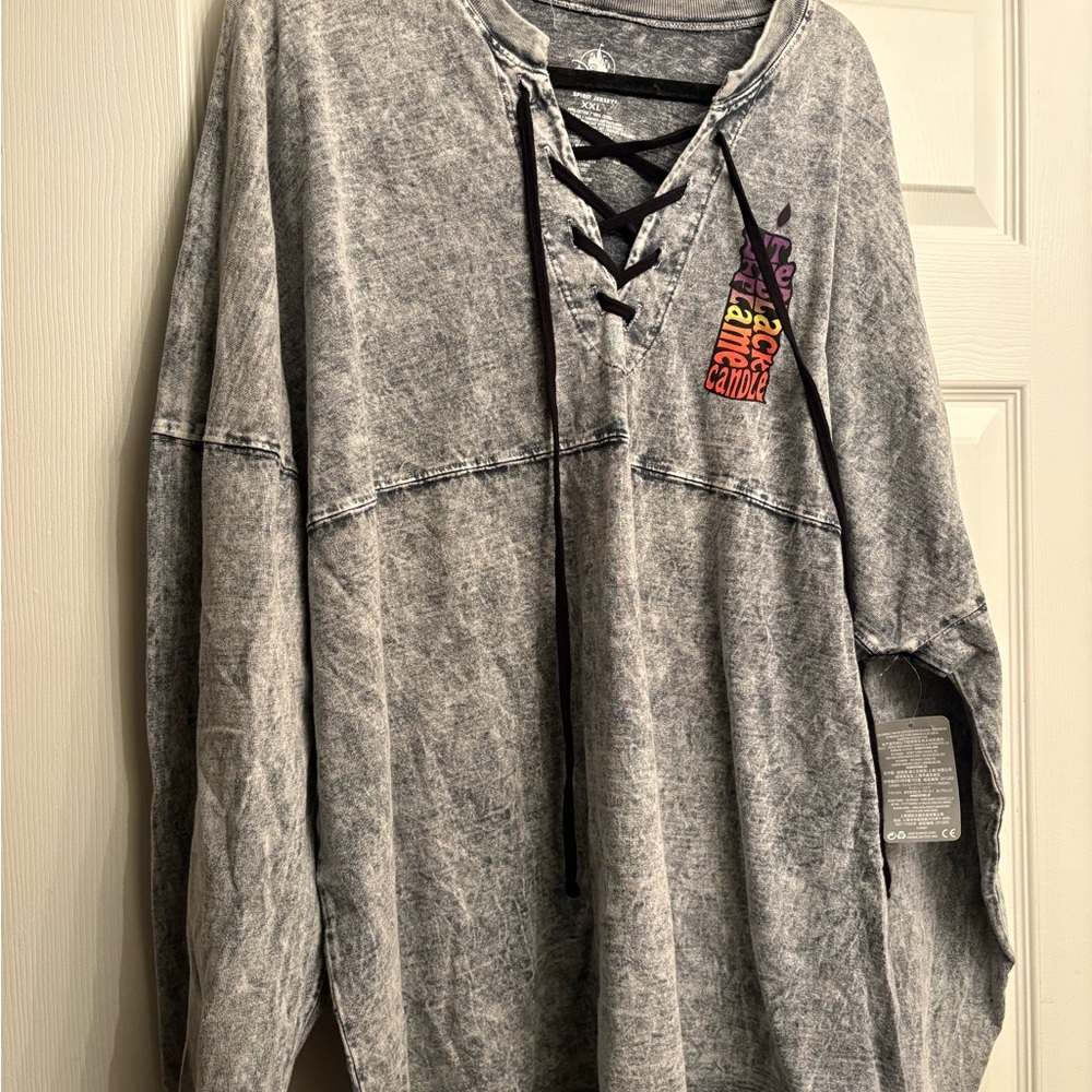 NWT Disney Parks Hocus Pocus Lace Up Black Candle Spirit Jersey XXL Halloween